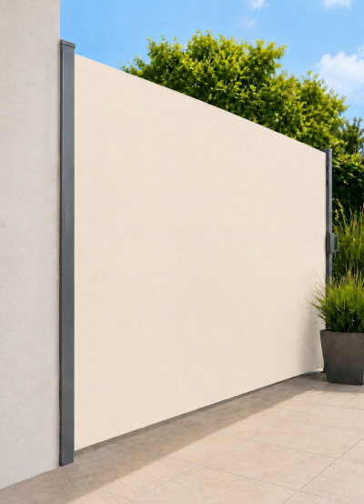 Toldo beige vista lateral Toldo beige vista lateral