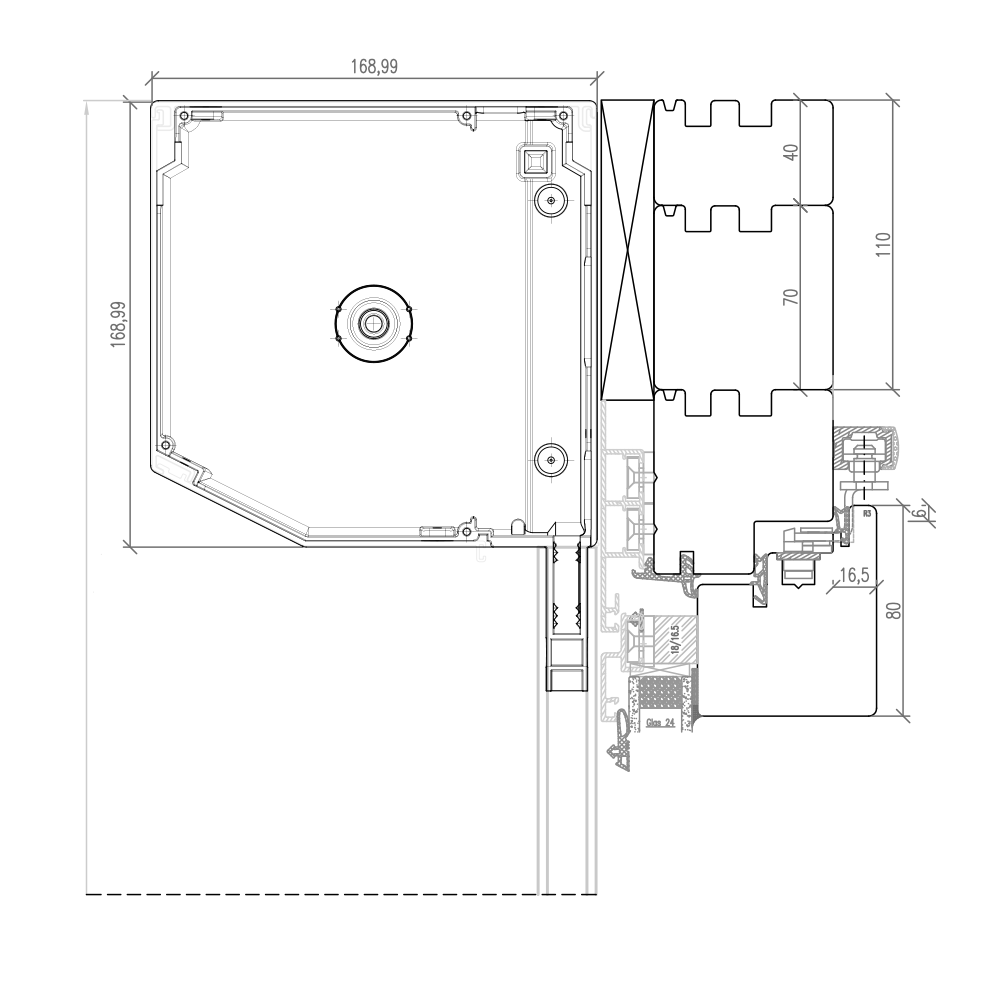 Idealu Plano - Baie avec volet extérieur NOVA