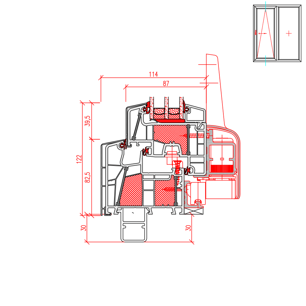Twinset 8000ED - Profilé de raccord pour construction nouvelle 30 mm