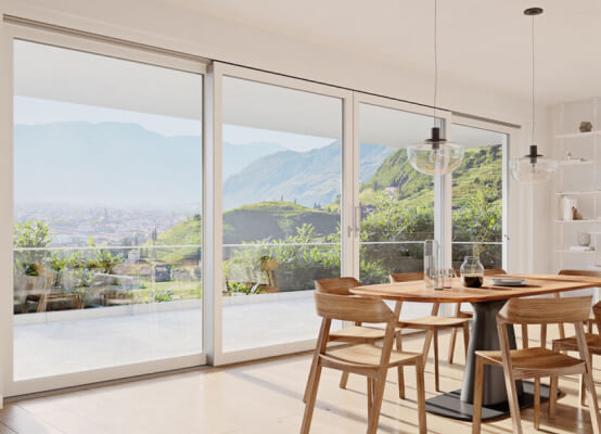 VEKA baie vitrée installation en blanc VEKA baie vitrée installation en blanc