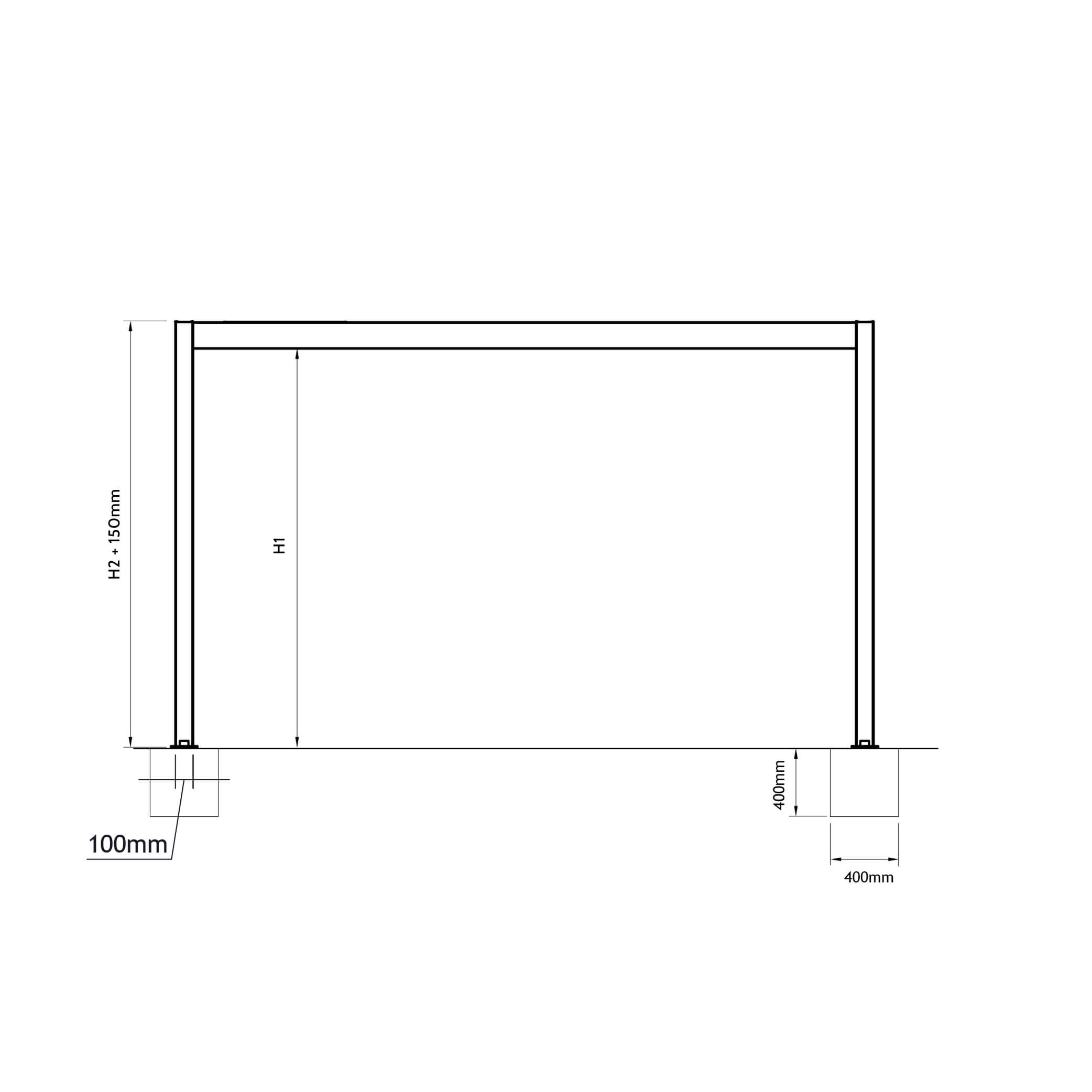 Hauteur de passage et fondations en béton Hauteur de passage et fondations en béton