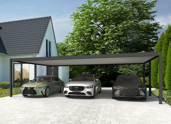 Carport autoportant pour trois voitures