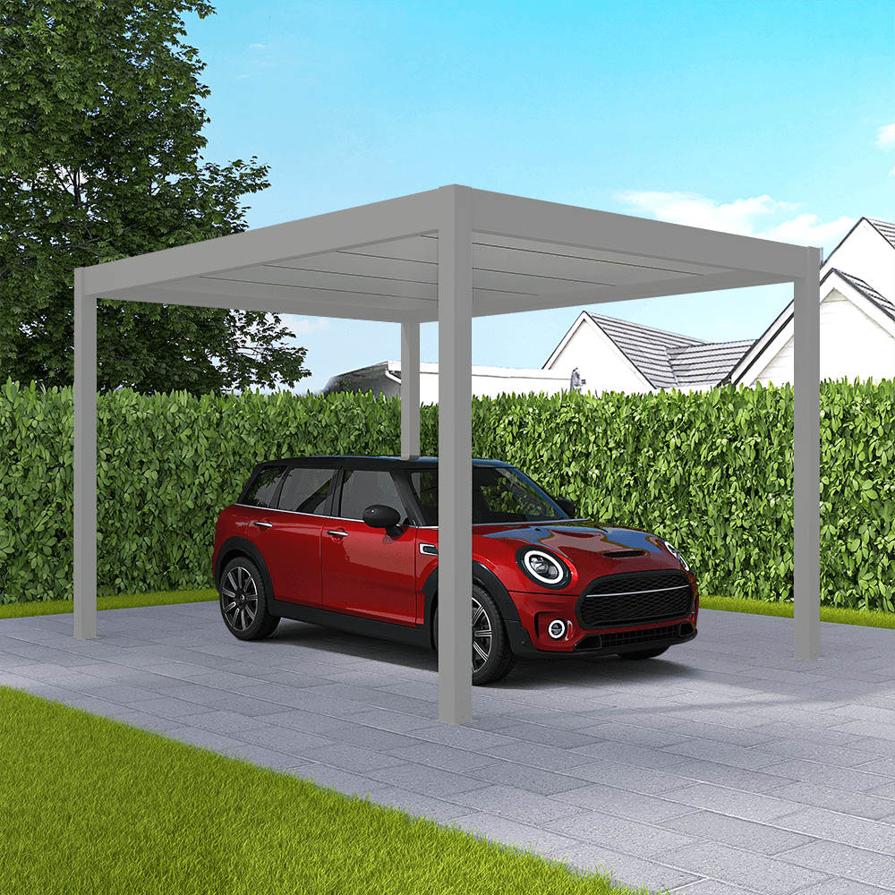 Carport autoportant aluminium blanc