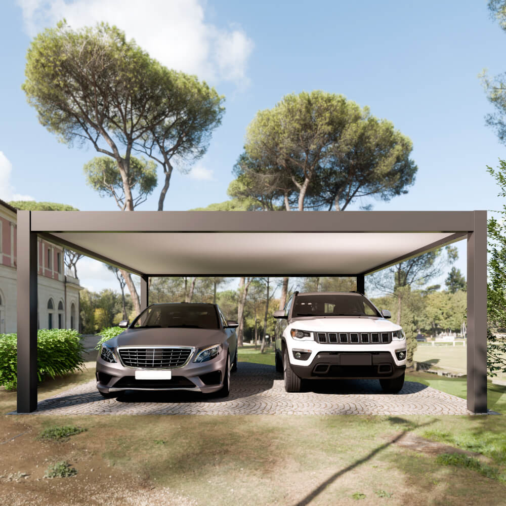 Carport autoportant (vue de face)