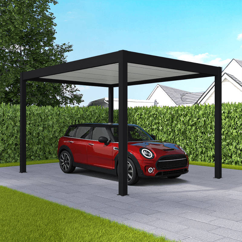 Carport autoportant noir foncé