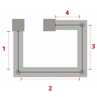 Cloture avec trois poteaux d'angle