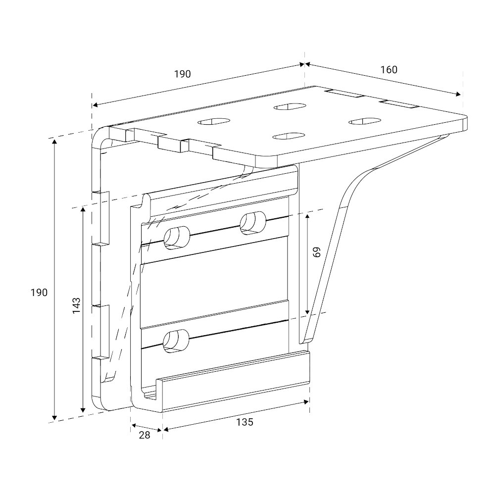Store banne Exclusif : Pose au plafond gauche (au-delà de 480 cm) 