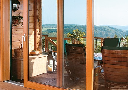 Porte-fenêtre rustique en bois à translation
