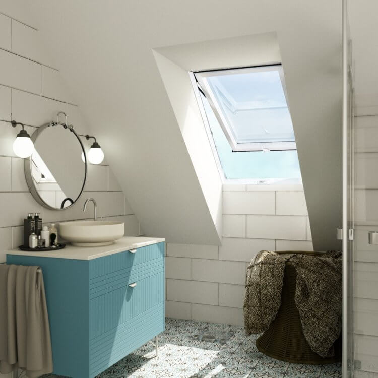 Fenêtre de toit PVC Comfort Premium dans salle de bains