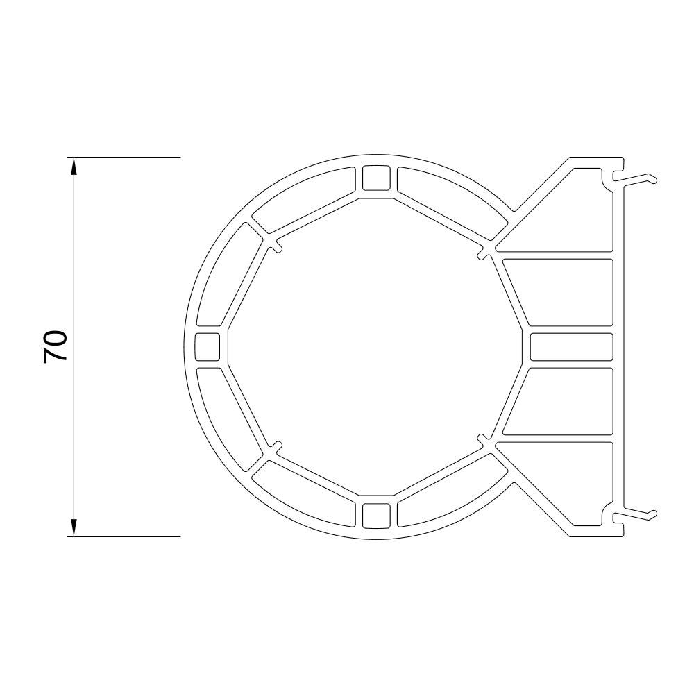 Fenêtre et porte-fenêtre 70 AD – couplage arrondi