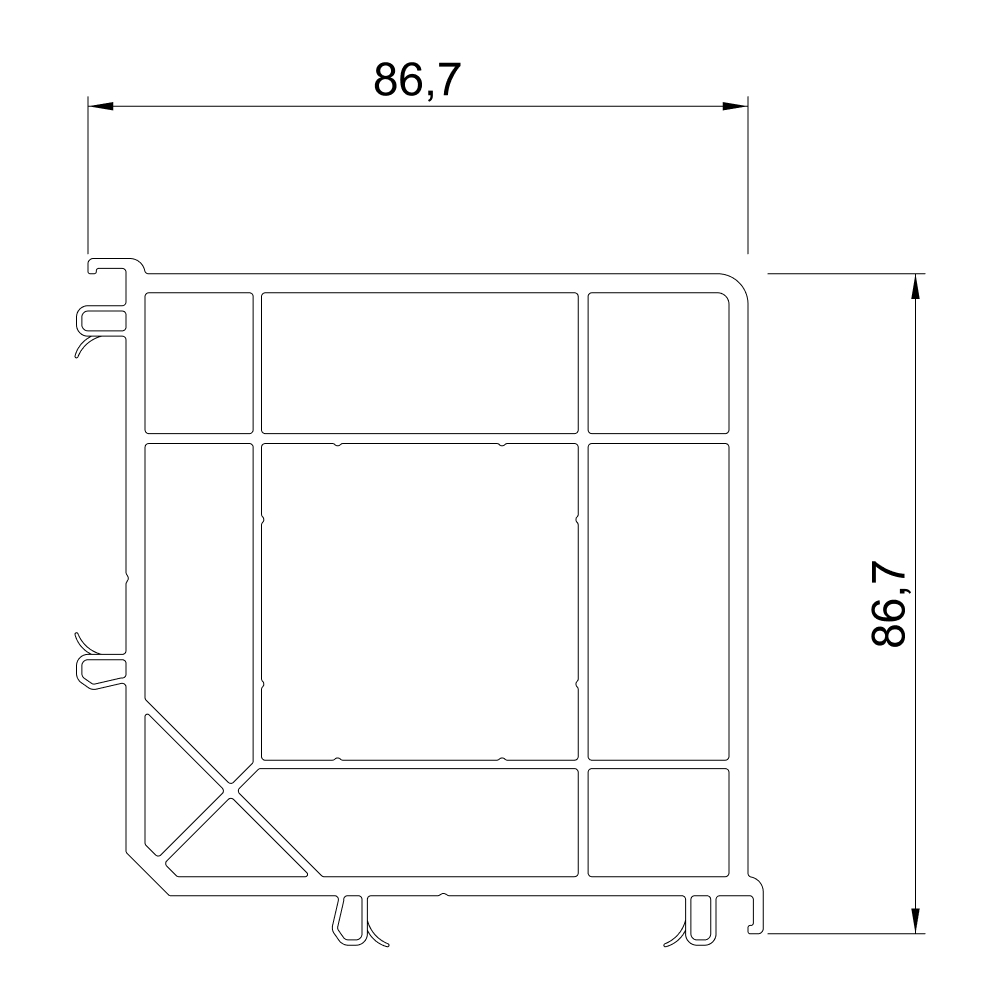 Fenêtre et porte-fenêtre 76 MD – couplage d’angle à 90°