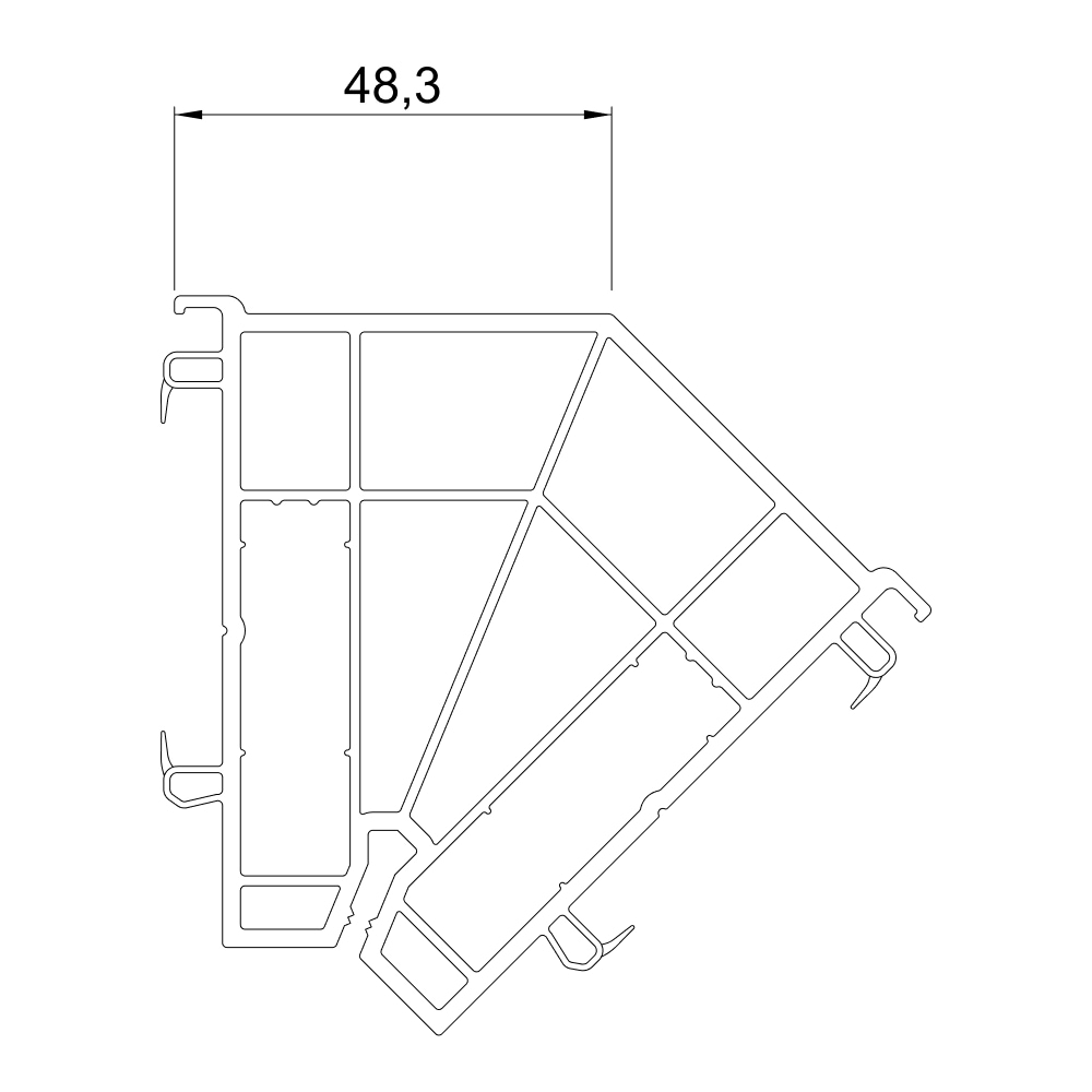 Fenêtre et porte-fenêtre 76 MD – couplage d’angle à 90°