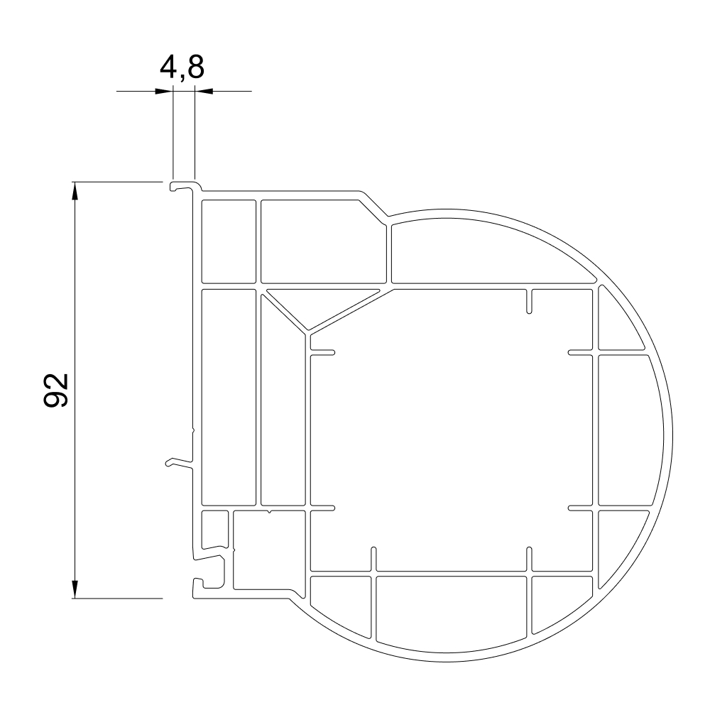 Fenêtre et porte-fenêtre 76 MD – couplage arrondi