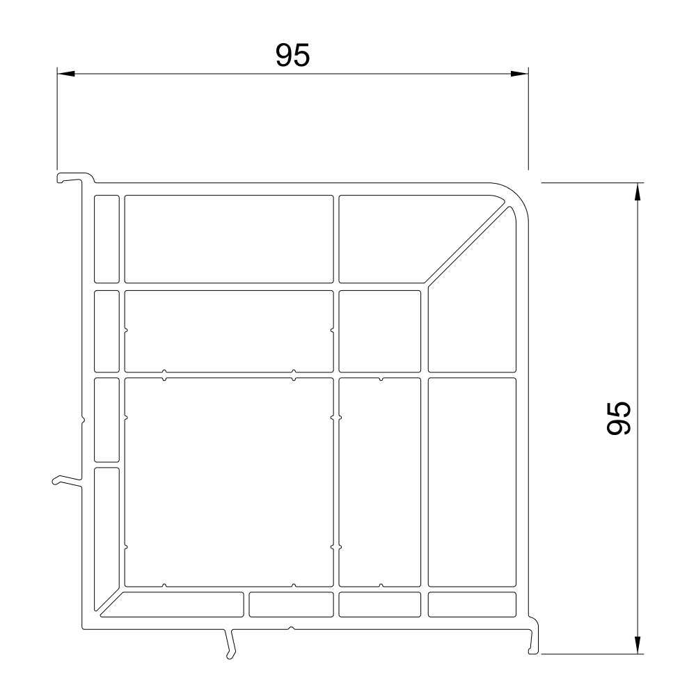 Fenêtre et porte-fenêtre 82 MD – couplage d’angle à 90°