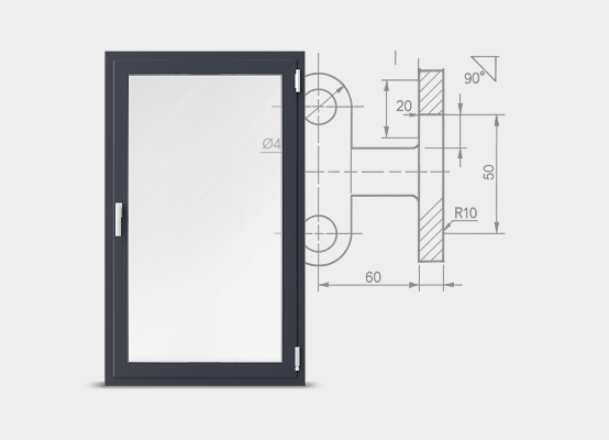 Fenêtre croquis détaillés
