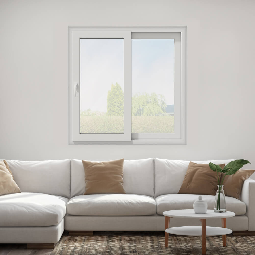 Fenêtre coulissante 120 x 120 cm installée