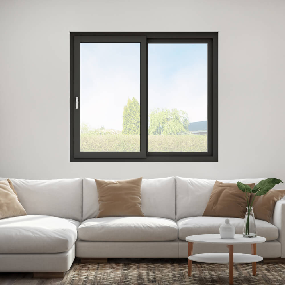 Fenêtre coulissante noire installée