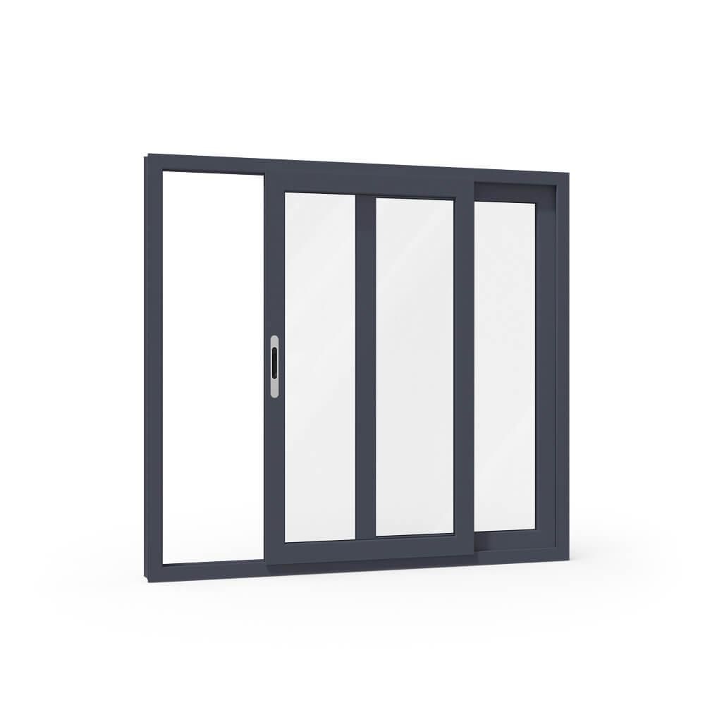 Fenêtre coulissante en aluminium - position ouverte