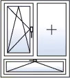 Fenêtre 2 vantaux oscillo-battant gauche allège basculante
