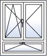 Fenêtre 2 vantaux oscillo-battant gauche battant droite allège basculante