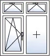 Fenêtre 2 vantaux oscillo-battant gauche impostes basculantes