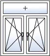 Fenêtre 2 vantaux oscillo-battants imposte fixe