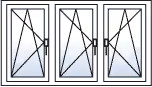 Fenêtre trois vantaux oscillo-battants