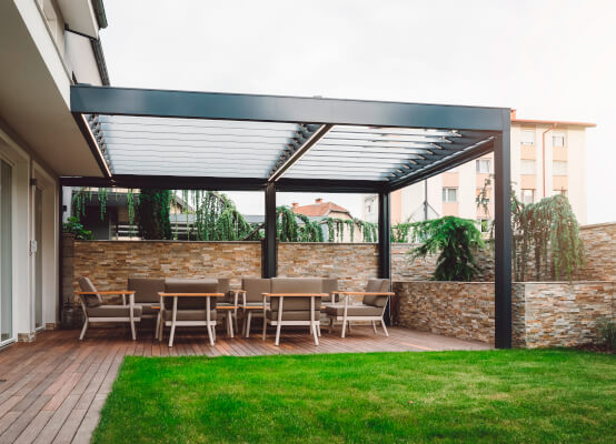 Pergola sur terrasse, dimensions 4x5