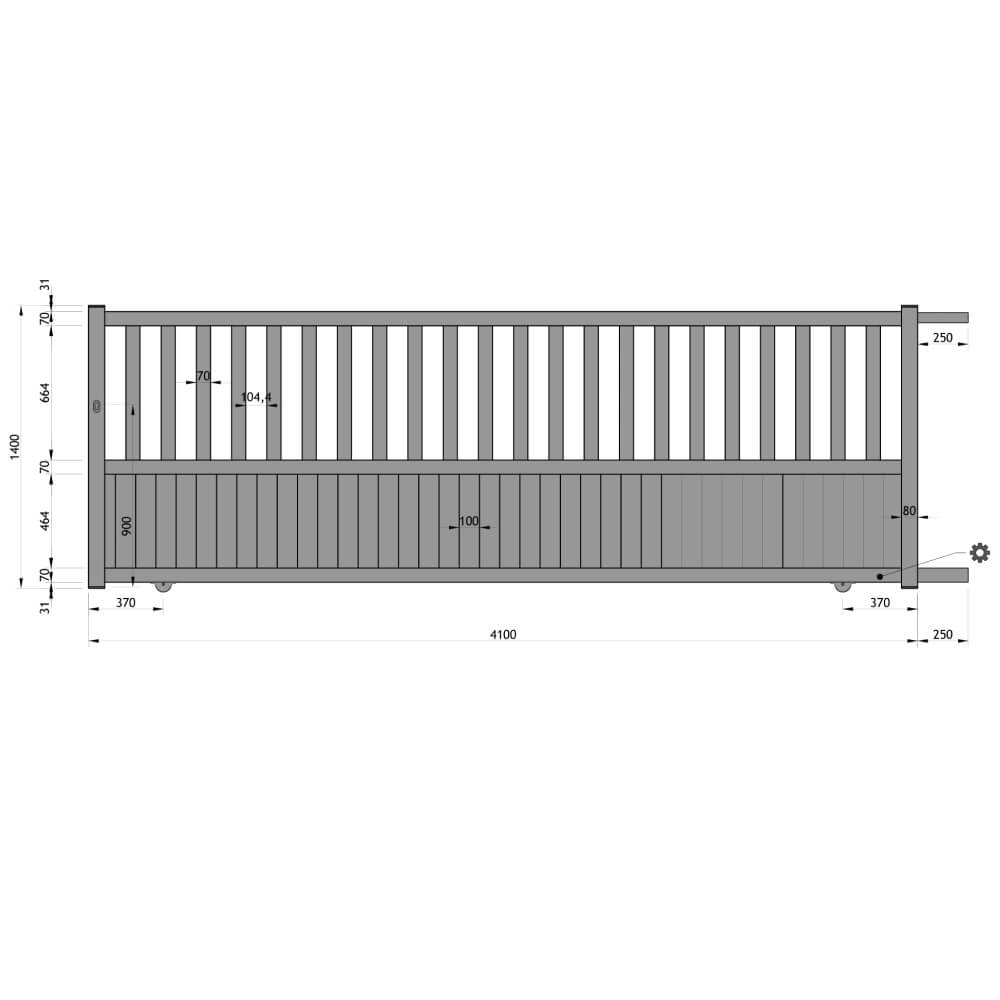 Portail coulissant 4100 x 1400 mm