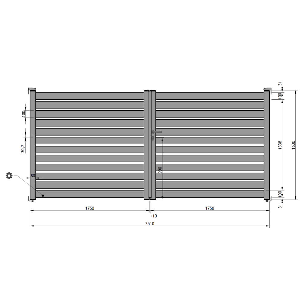 Portail standard 3510 x 1600 mm