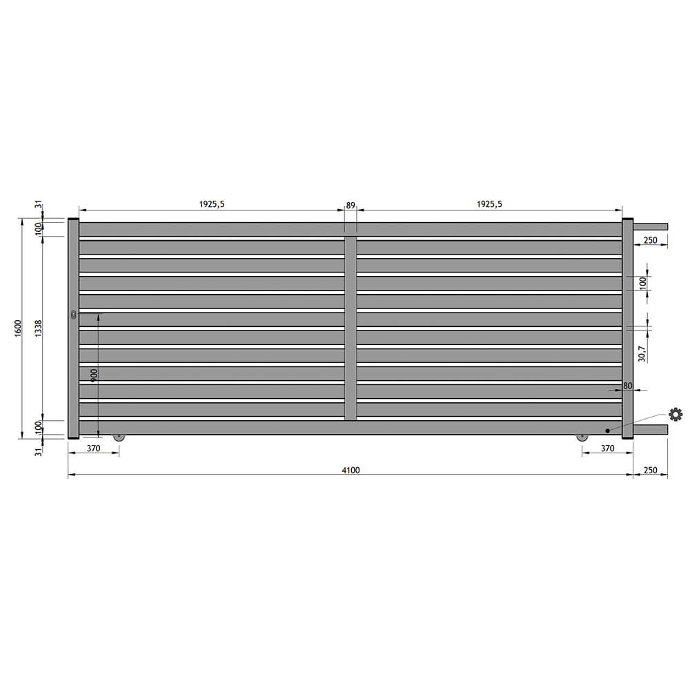 Portail coulissant 4100 x 1600 mm
