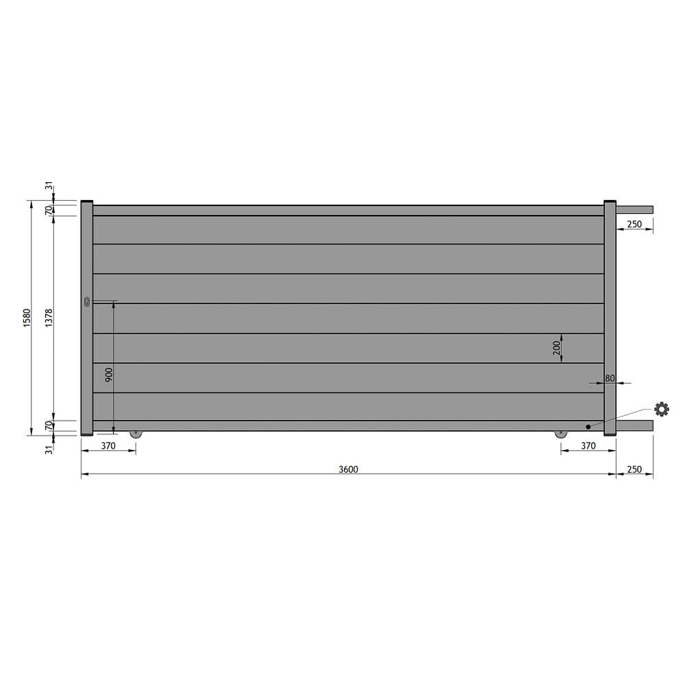 Portail coulissant 3600 x 1580 mm