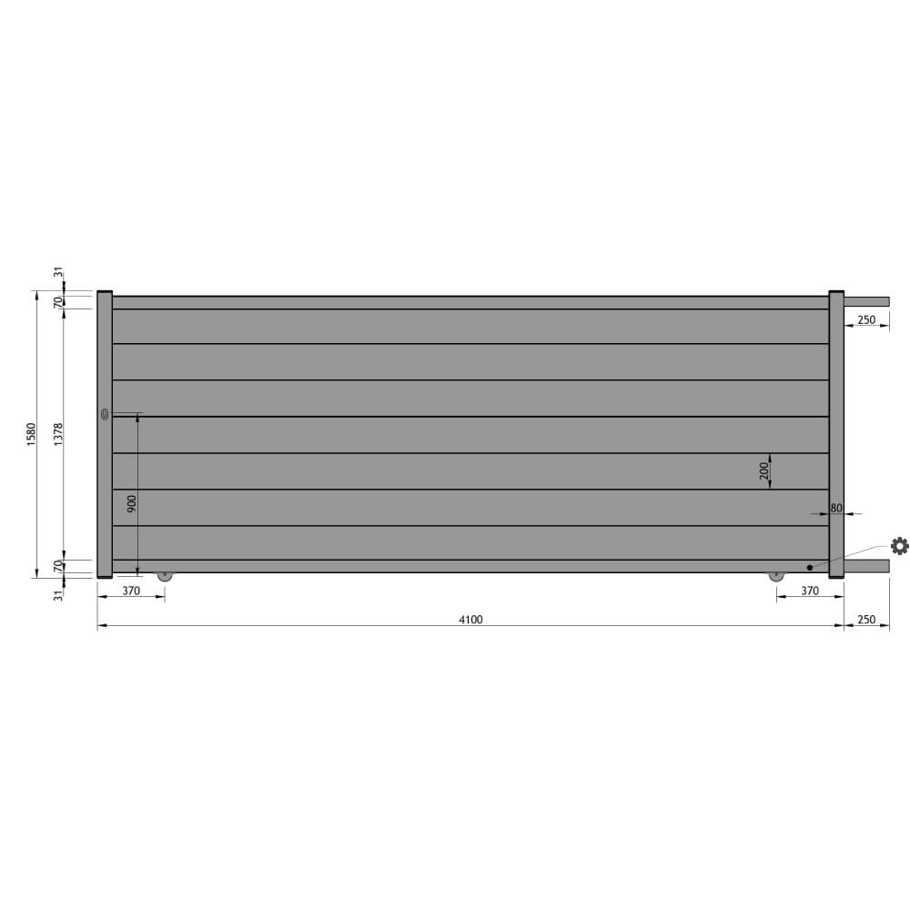 Portail coulissant 4100 x 1580 mm