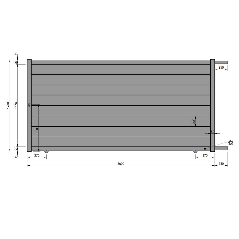 Portail coulissant 3600 x 1780 mm