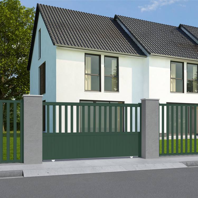 Portail coulissant vert Portail coulissant vert