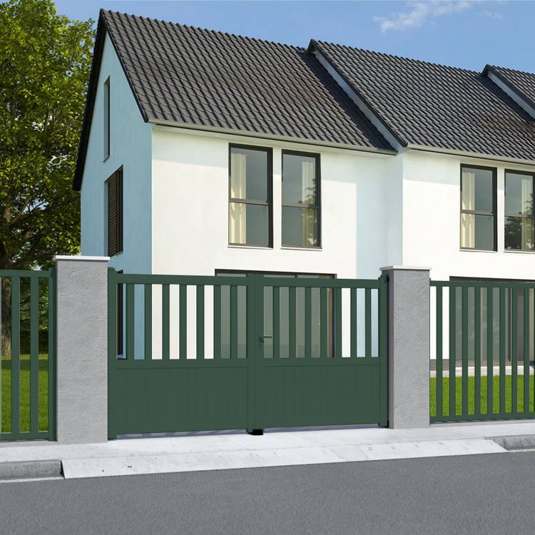 Portail double battant vert Portail double battant vert