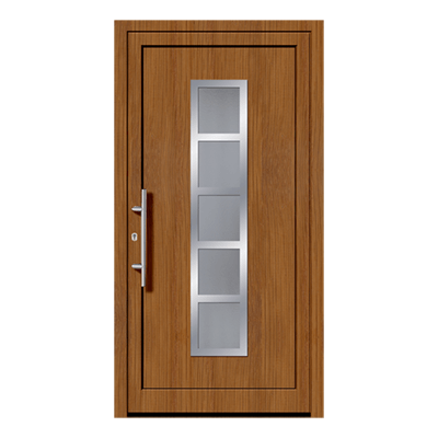 Porte d'entrée chêne en pvc, bois ou aluminium