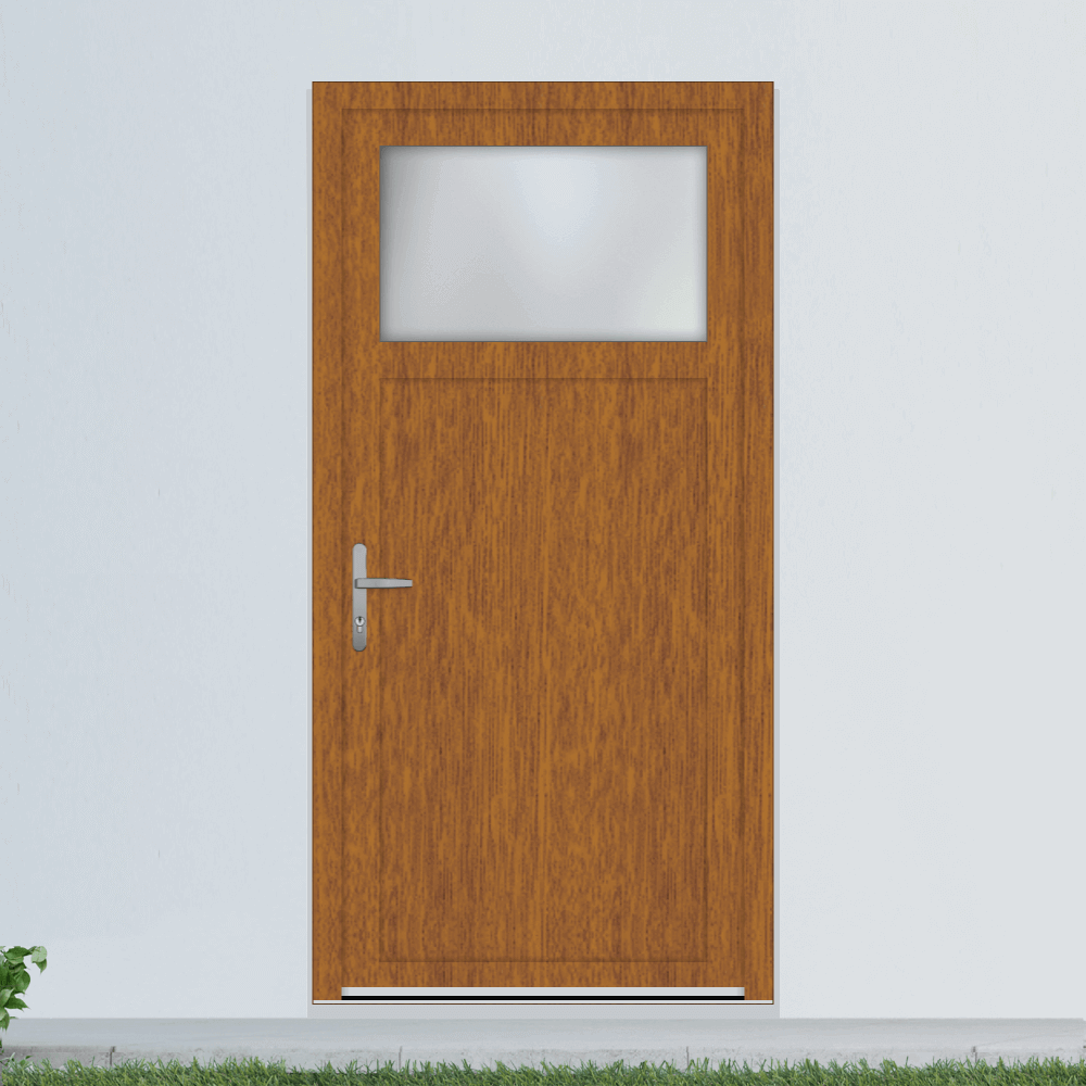 Porte de service PVC chêne doré Porte de service PVC chêne doré