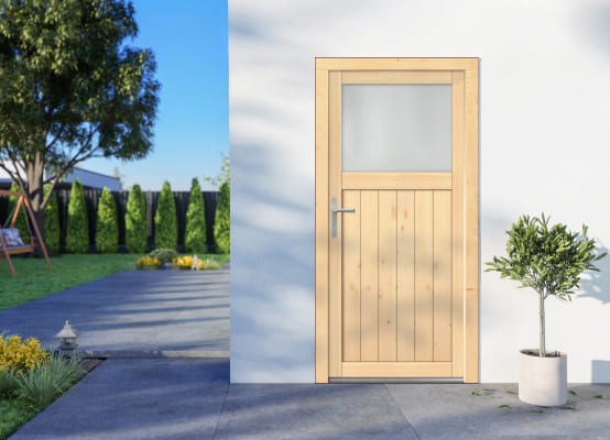 avantages porte de service en bois porte de service en bois sur façade de maison