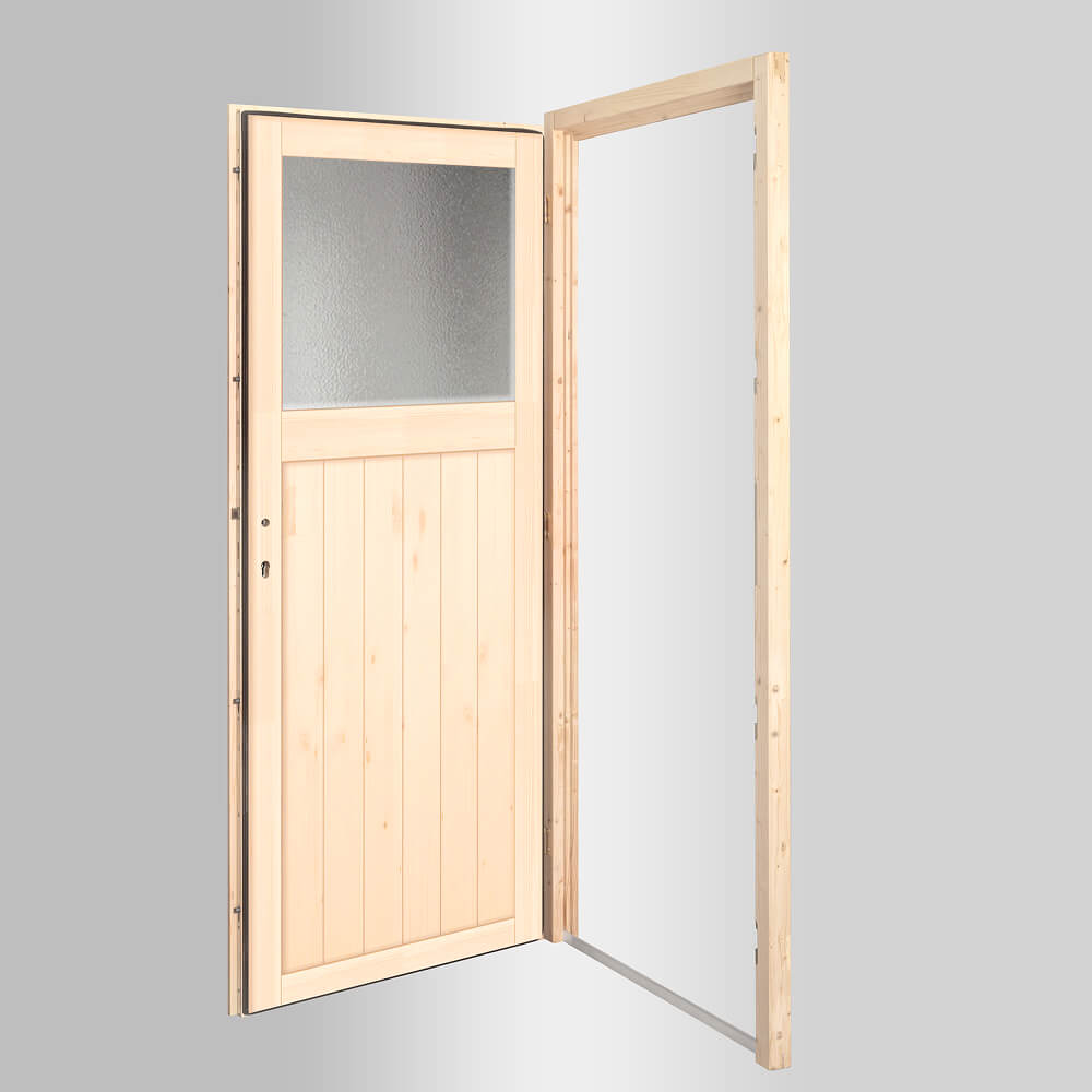 Porte de service en bois Deauville ouverte