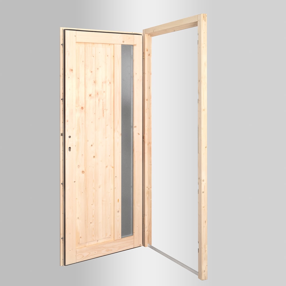 Porte de service en bois Nevers ouverte