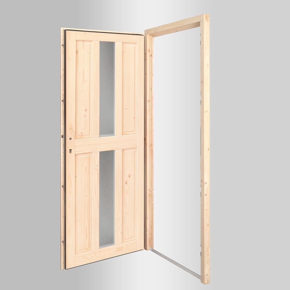Porte de service en bois Aurillac ouverte