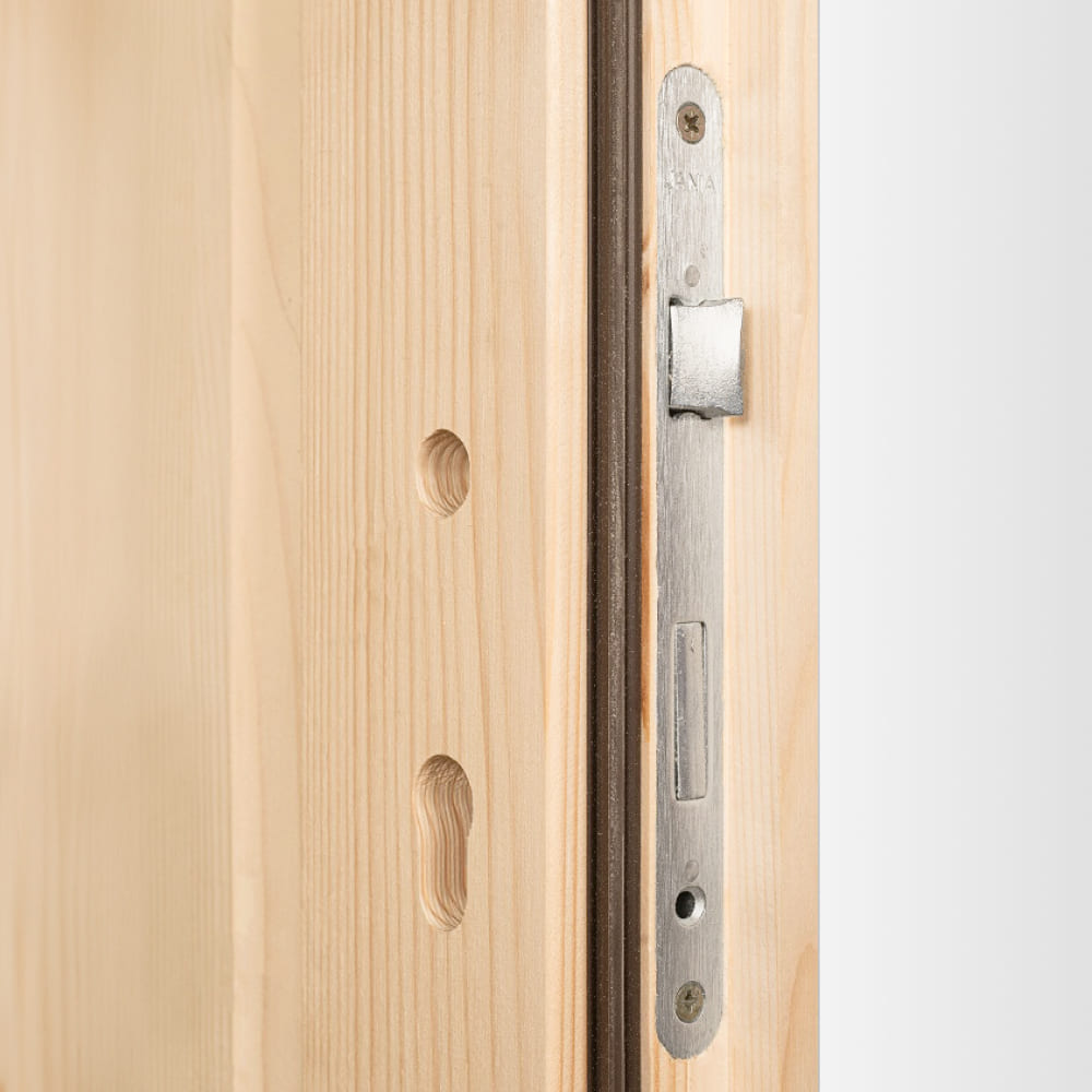 Porte de service en bois serrure