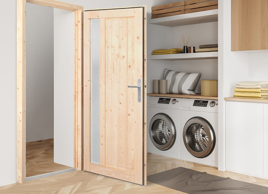 Porte buanderie bois