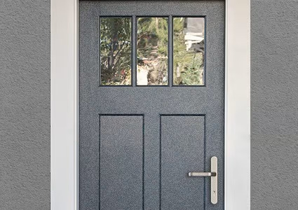 Porte de Service Aluminium PVC Gris Anthracite Sur Mesure