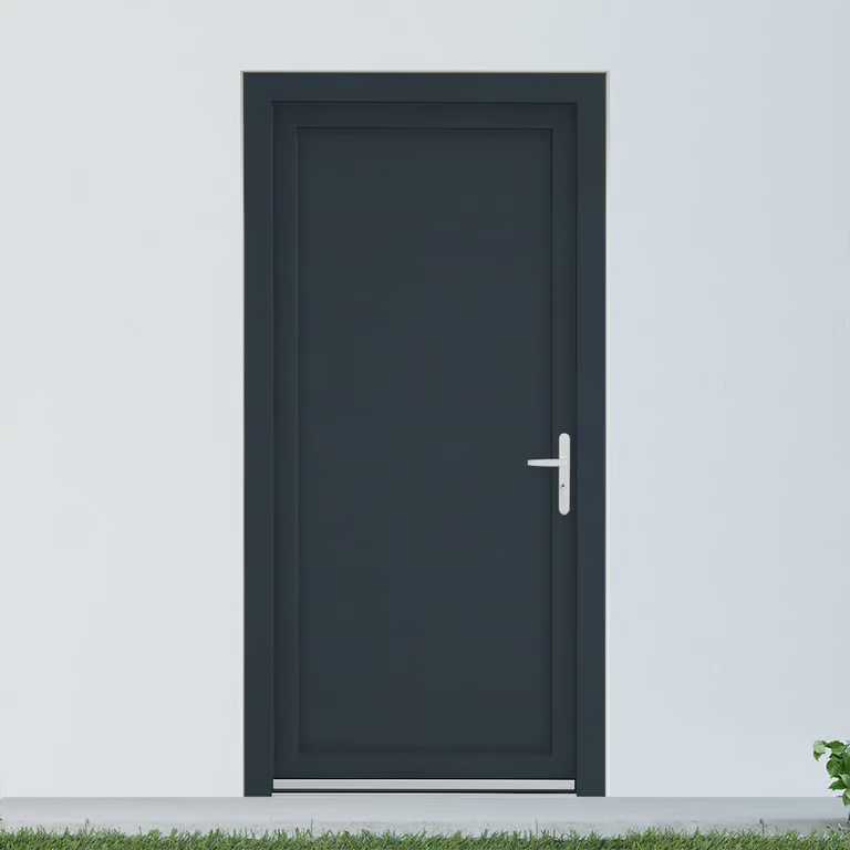 Porte de service anthracite avec ouverture extérieure