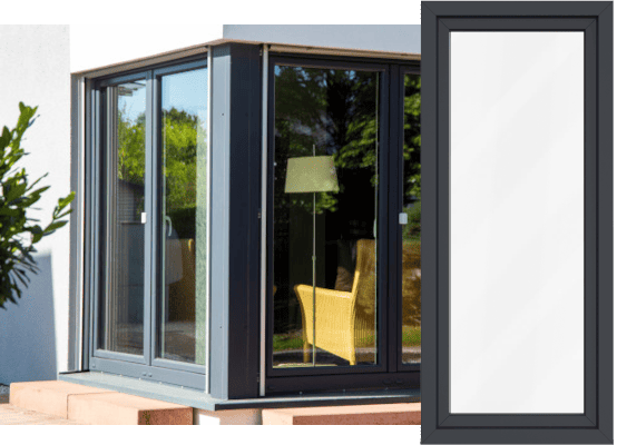 Porte-fenêtre en aluminium anthracite
