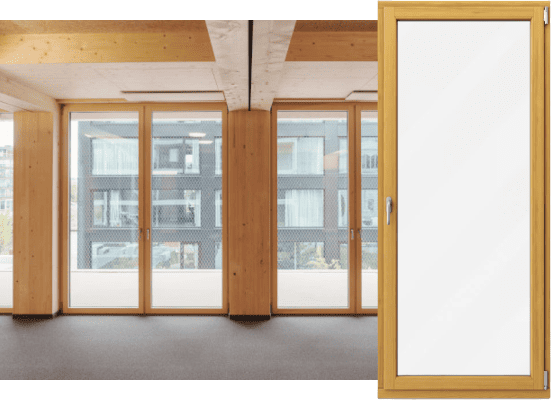 Porte-fenêtre en bois