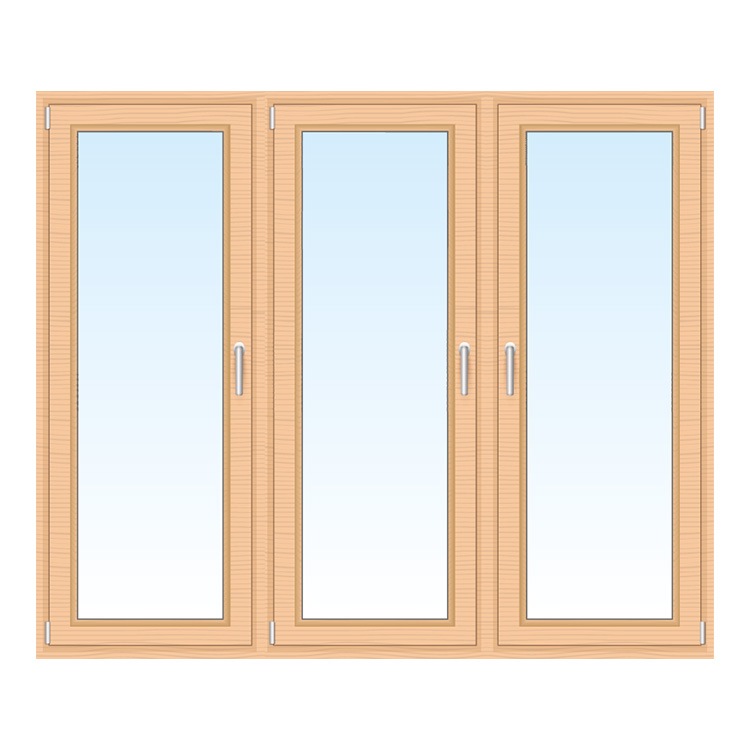 Porte-fenêtre 3 vantaux Bois