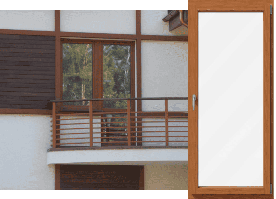 Porte-fenêtre en bois avec des effets de lasures Porte-fenêtre en bois avec des effets de lasures